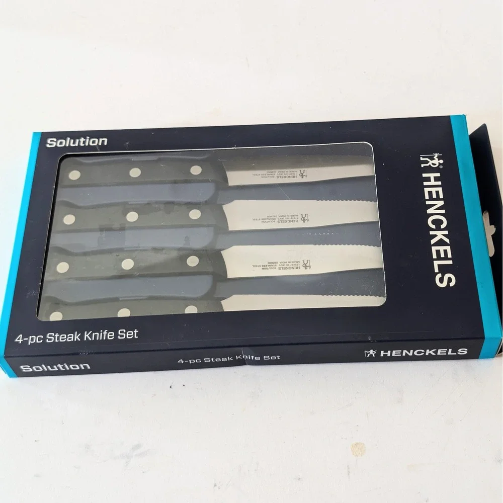 Henckels Solution 4pc Steak Knife Set Stainless Steel Serrated 17551-000